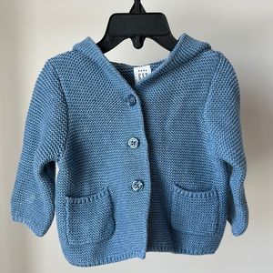 Baby Gap Blue Hooded Sweater - size 3-6 months